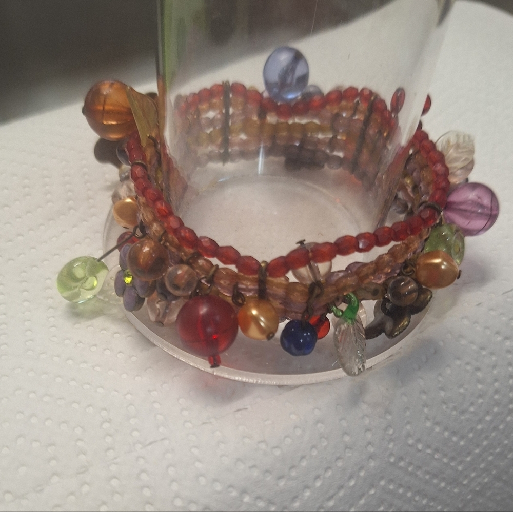 Ethnic Gypsy Boho Belly Dancer Exotic Bracelet Vintage Multistrand Bohemian
